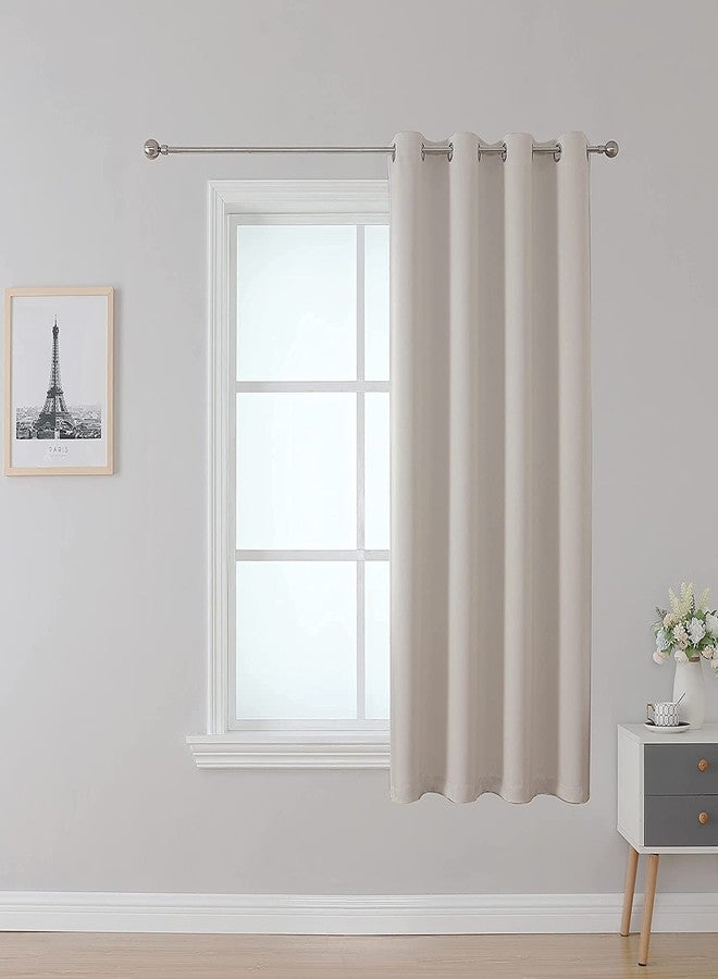 Upcortinassi Fire Retardant Curtain Flame Resistant Blackout Curtains Room Darkening for School Classroom Dorm Nursing Home Light Beige 52 x 63 1 Panel - Image 1